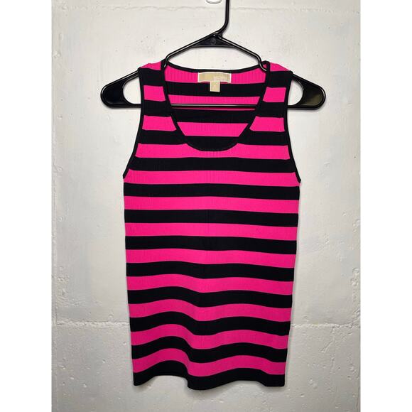 Michael Kors Black Pink Striped Tank Top Womens Size Small - Picture 1 of 6